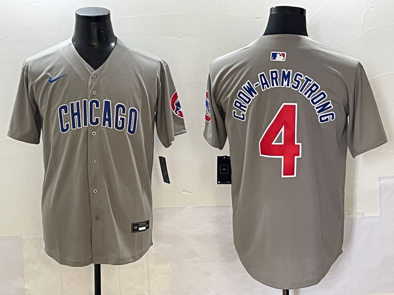 Men's Chicago Cubs Pete Crow-Armstrong #4 Gray Jersey